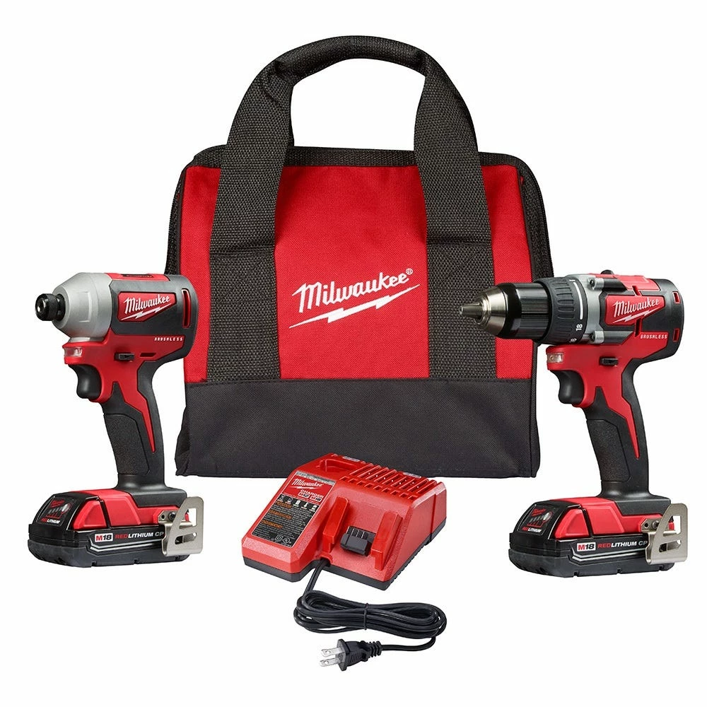 Milwaukee M18 Compact Brushless DD/ID Kit - 2892-22CT - Drills
