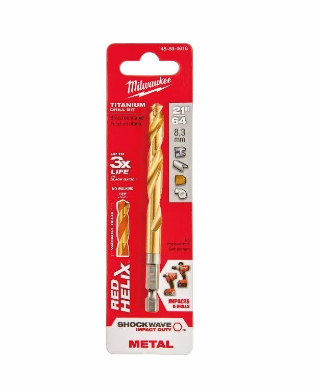 Milwaukee Shockwave 21/64" Titanium Drill Bit - 48-89-4618 - Drill Bits