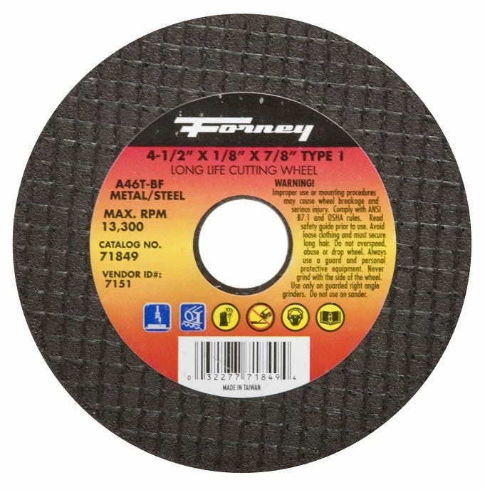 Forney Wheel Abrasive Cut Off 4 1/2 71849 - Replacement Parts & Accessories