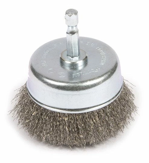 Forney Wire Cup Brush 3 inch x 1/4 inch Shank Fine - Replacement Parts & Accessories