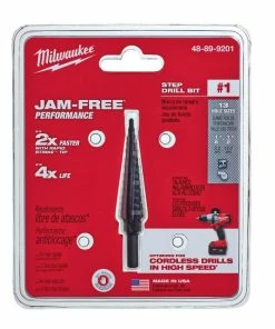 Milwaukee 1/8" - 1/2" x 1/32" #1 Black Oxide Step Drill Bit - 48-89-9201 - Drill Bits