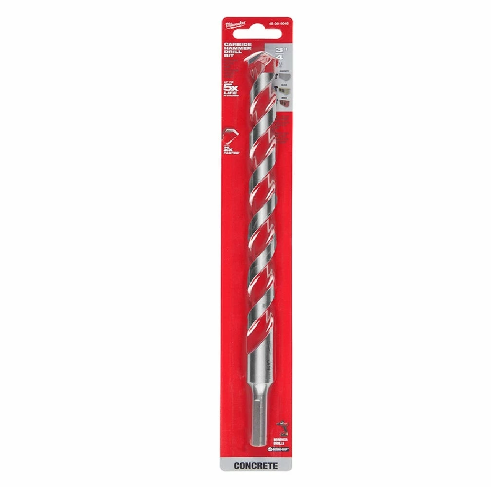 Milwaukee® 3/4" x 10" x 12" Carbide Hammer Drill Bit - 48-20-9046 - Power Tool Accessories - Image 2