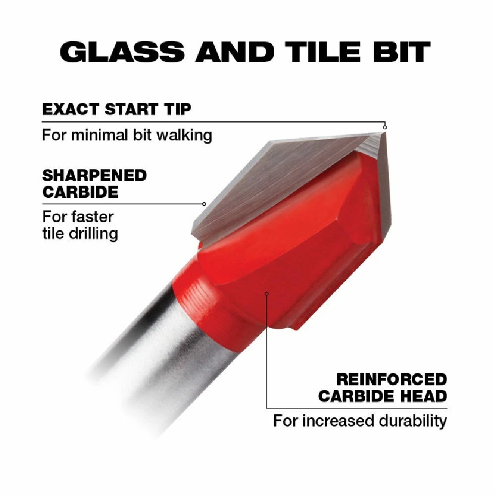 Milwaukee 5/16" Carbide Tipped Glass and Tile Drill Bit - 48-20-8983 - Power Tool Accessories - Image 3
