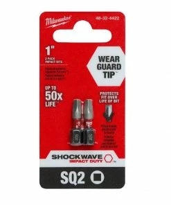 Milwaukee Shockwave Impact Square Recess -2 Insert Bits 48-32-4422 - Replacement Parts & Accessories