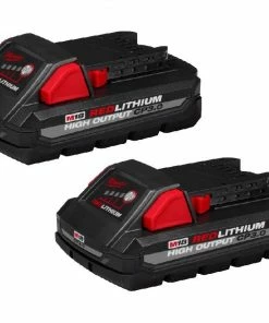Milwaukee M18 Red-Lithium High Output CP3.0 Battery, 2 Pack - 48-11-1837 - Batteries & Chargers
