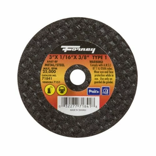 Forney Wheel Abrasive Cut-Off 3 x 1/16 x 3/8 - Replacement Parts & Accessories
