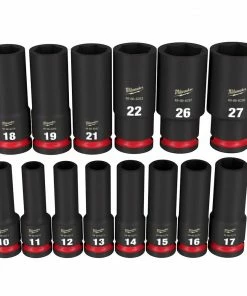 Milwaukee® 14 Piece Shockwave Impact Duty™ 1/2" Drive Metric Deep 6 Point Socket Set - 49-66-7014 - Power Tool Accessories