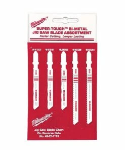 Milwaukee T-Shank Jig Saw Blade Assortment for Metal & Wood Cutting, General Purpose Assortment - 49-22-1178 - Jig Saw Blades