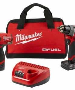 Milwaukee M12 Fuel 2-Tool Combo Kit: 1/2" Hammer Drill and 1/4" Hex Impact Driver - 2598-22 - Drills