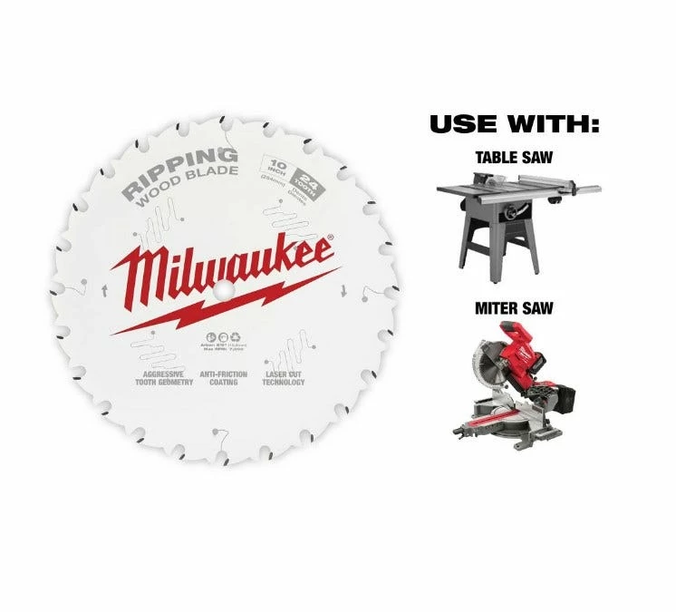 Milwaukee 10 Inch 24T Ripping Circular Saw Blade 48-40-1020 - Circular Saw Blades - Image 3