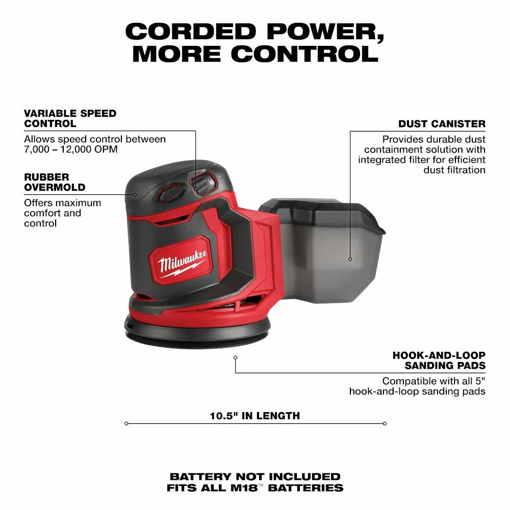 Milwaukee M18 18-Volt Lithium-Ion Cordless 5" Random Orbit Sander, Tool Only - 2648-20 - Other - Image 14