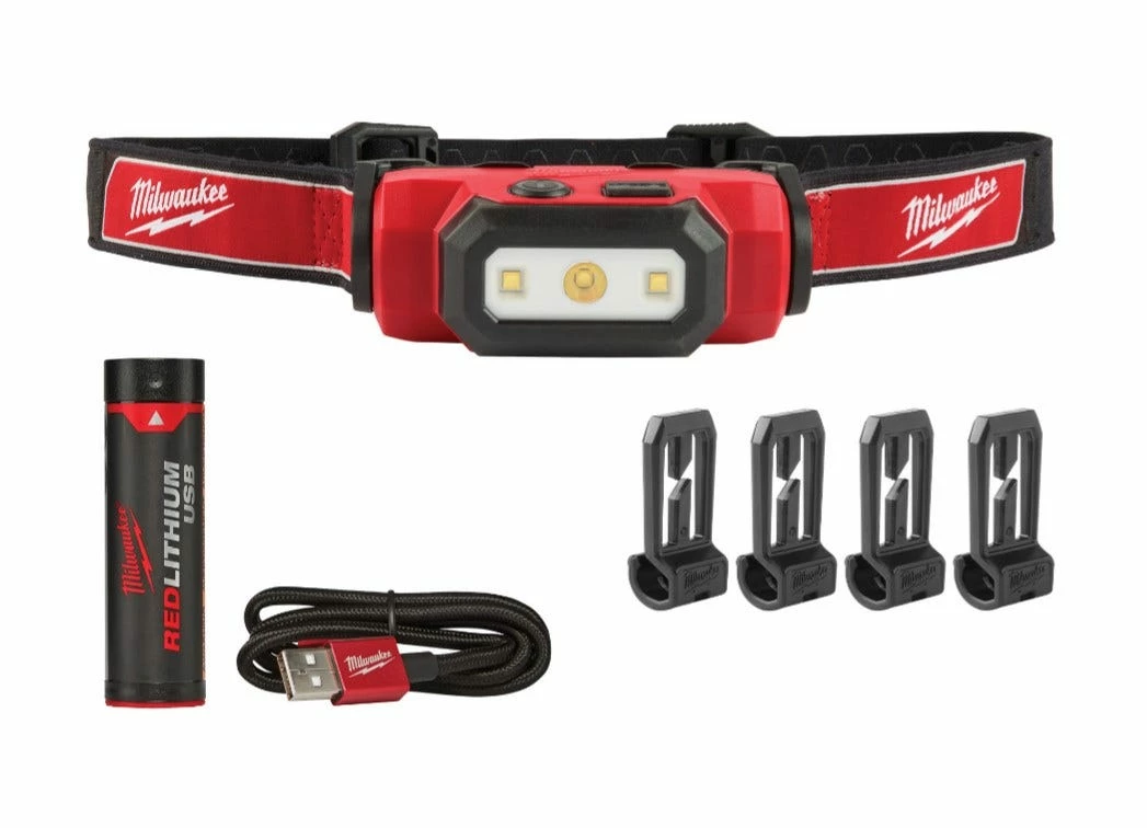 Milwaukee USB Rechargeable Hard Hat Headlamp 2111-21 - Flashlights