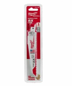 Milwaukee 6" 5 TPI the Ax Sawzall Blades, 5 Pack - 48-00-5021