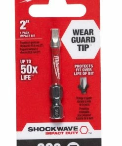 Milwaukee Shockwave 2" Impact Square Recess 3 Power Bit - 48-32-4473 - Drill Bits