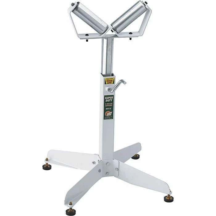 HTC Super Duty 22" x 32" Powder Coated Steel Adjustable V-Roller Pipe Stand - HSV-15 - Replacement Parts & Accessories - Image 2