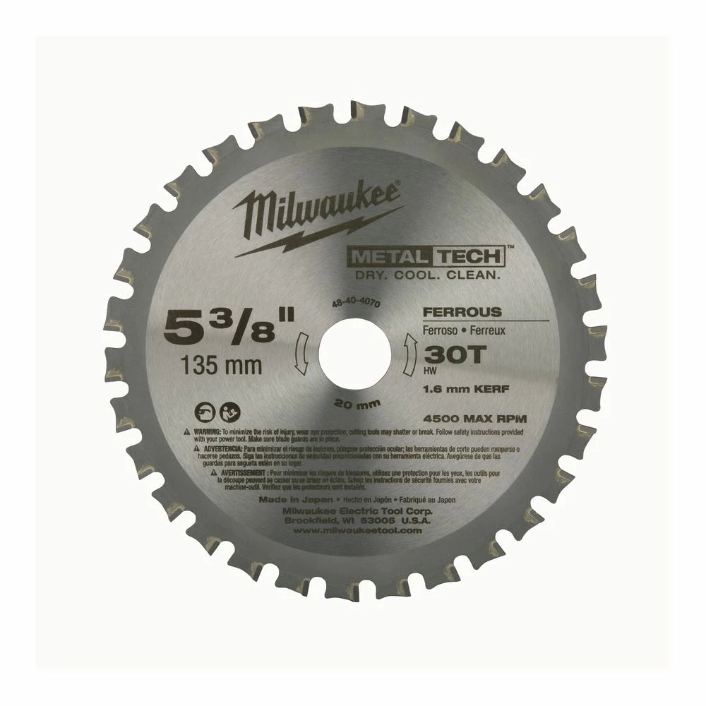 Milwaukee Tools 5-3/8" 30T Ferrous Metal Circular Saw Blade - 48-40-4070 - Circular Saw Blades - Image 3