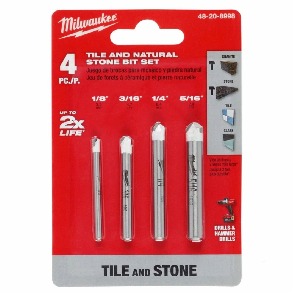 Milwaukee Natural Stone Bit Set, 4-Piece Set - 48-20-8998 - Power Tool Accessories - Image 2