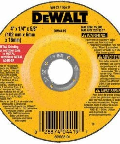 DeWalt 4" x 1/4" x 5/8" High Performance Metal Grinding Wheel DW4419 - Replacement Parts & Accessories