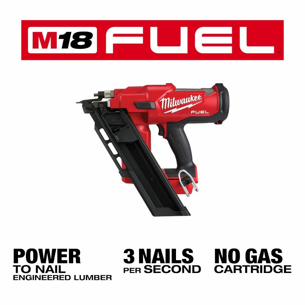 Milwaukee M18 FUELâ„¢ 18-Volt 30-Degree 3 1/2" Lithium-Ion Brushless Cordless Framing Nailer, Tool Only - 2745-20 - Nailers - Image 2