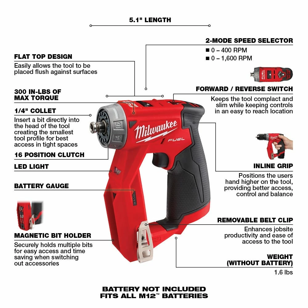 Milwaukee M12 FUEL™ Installation Drill/Driver - 2505-20 - Drills - Image 4