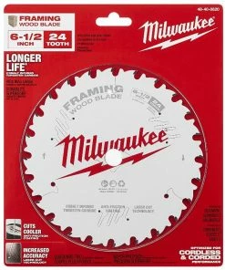 Milwaukee 6-1/2 Inch 24T Framing Circular Saw Blade 48-40-0620 - Circular Saw Blades