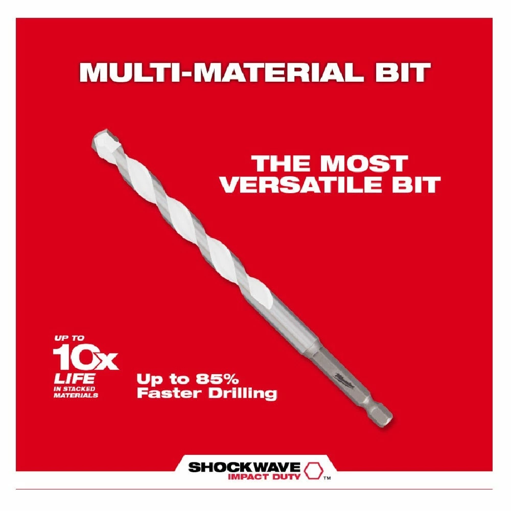 Milwaukee 3/8" x 4" x 6" Shockwave™ Carbide Multi-Material Drill Bit - 48-20-8890 - Power Tool Accessories - Image 7