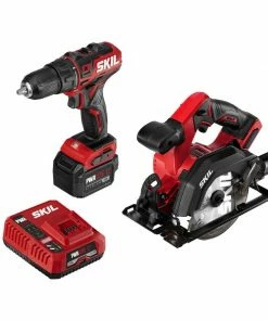 Skil PWR CORE 12™ 12V Brushless 2-Tool Kit: Drill Driver and Circular Saw Kit with PWR JUMP™ Charger CB742701 - Air Tools