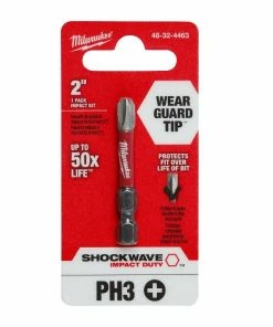 Milwaukee Shockwave 2 Inch Impact Phillips -3 Power Bit 48-32-4463 - Replacement Parts & Accessories
