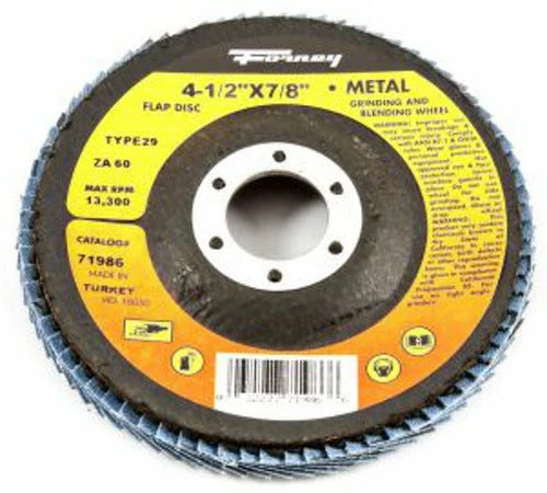 Forney Flap Disc 4 12 inch x 7/8 inch Arbor 60 Grit - Replacement Parts & Accessories