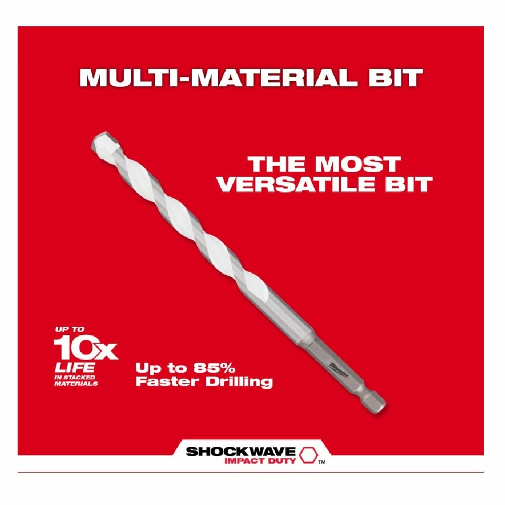 Milwaukee 1/4" x 4" x 6" Shockwave™ Carbide Multi-Material Drill Bit - 48-20-8886 - Power Tool Accessories - Image 6