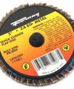 Forney 3 inch 80 Grit Mini Flap Quick Change Disc - Replacement Parts & Accessories