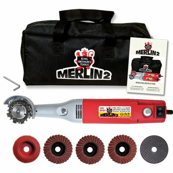 King Arthurs Tools Merlin2 Variable Speed Mini -Angle Grinder Carving Set 110V 10005 - Grinders - Image 3