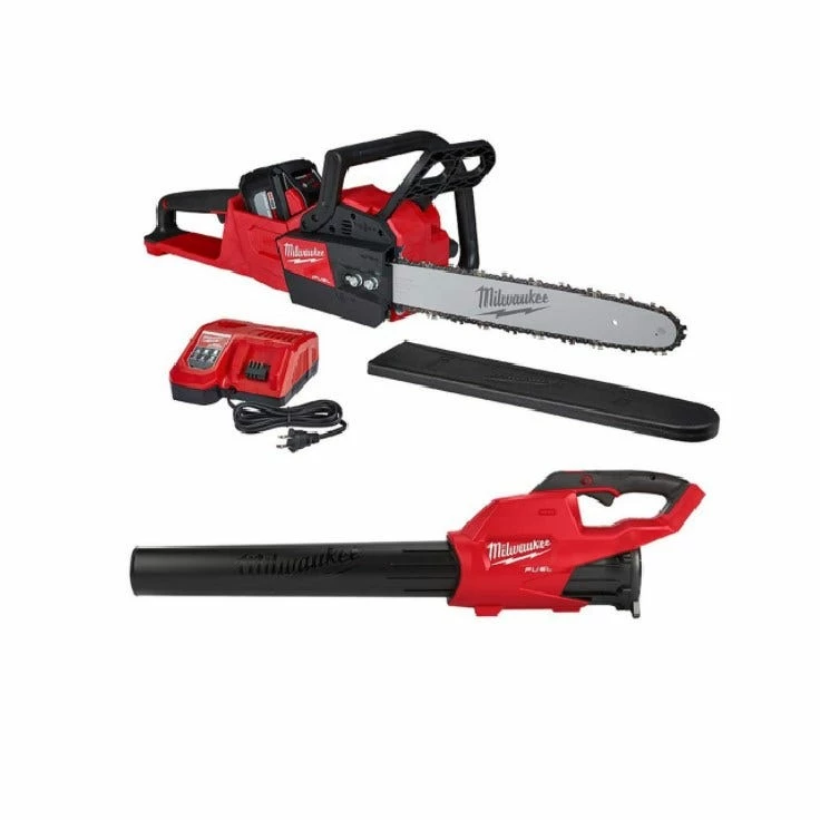 Milwaukee M18 Fuel™ 16" 18-Volt Lithium-Ion Battery Brushless Cordless Chainsaw Kit with M18 GEN II Fuel™ Blower - 2727-21HDP - Other