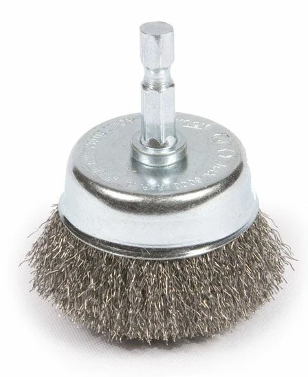 Forney Wire Cup Brush 2 inch x 1/4 inch Shank Fine - Replacement Parts & Accessories