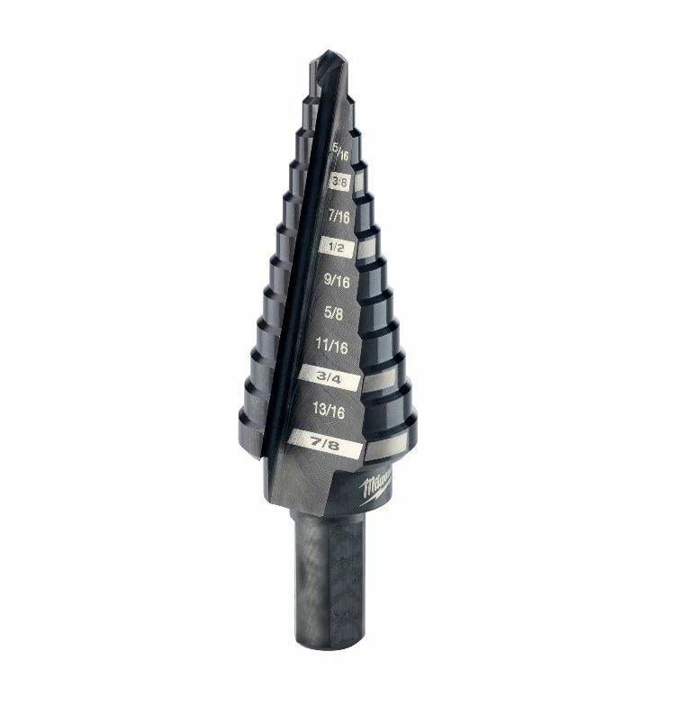 Milwaukee 3/16" - 7/8" x 1/16" #4 Black Oxide Step Drill Bit 48-89-9204 - Step Drill Bits - Image 2