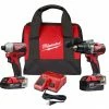 Milwaukee M18 18-Volt Lithium-Ion Cordless Hammer Drill/Impact Combo Kit - 2893-22CX - Drills