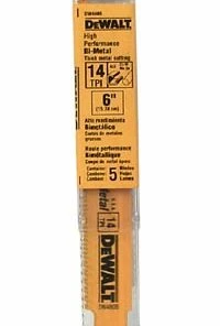 DeWalt Blade Reciprocating 6" 14 Tpi 5 Pk DW4808 - Replacement Parts & Accessories