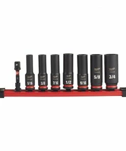 Milwaukee® 8 Piece Shockwave Impact Duty™ 3/8" Drive SAE Deep 6 Point Socket Set - 49-66-7024 - Power Tool Accessories