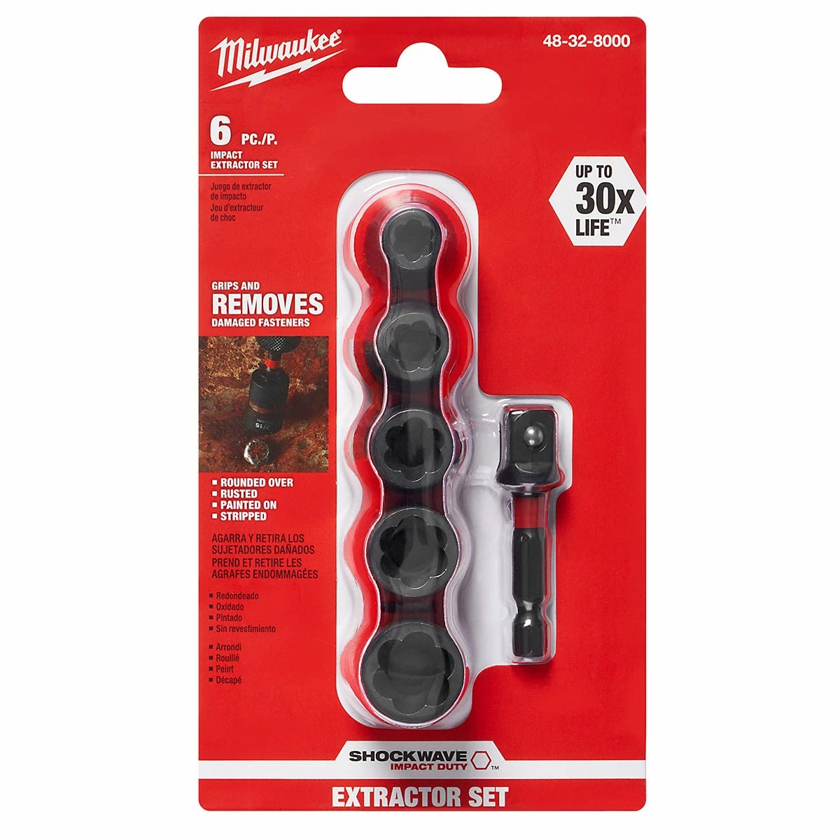 Milwaukee Shockwave™ Impact Duty Extractor Set, 6-Piece Set - 48-32-8000 - Power Tool Accessories - Image 3
