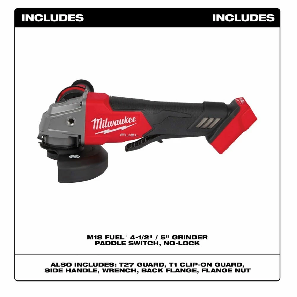 Milwaukee M18 FUELâ„¢ 4-1/2" / 5" Grinder Paddle Switch, No Lock - 2880-20 - Grinders, Polishers & Sanders - Image 5