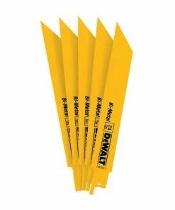 DeWalt 6" 24 Teeth Per Inch Straight Back Bi-Metal Reciprocating Saw Blade 5 Pack DW4813 - Replacement Parts & Accessories