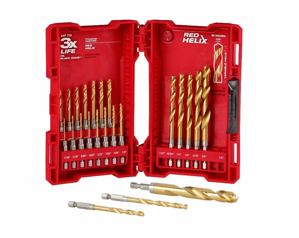 Milwaukee Titanium Nitride Shockwave Red Helix Drill Bit Kit, 23-Piece Set - 48-89-4631 - Replacement Parts & Accessories - Image 3