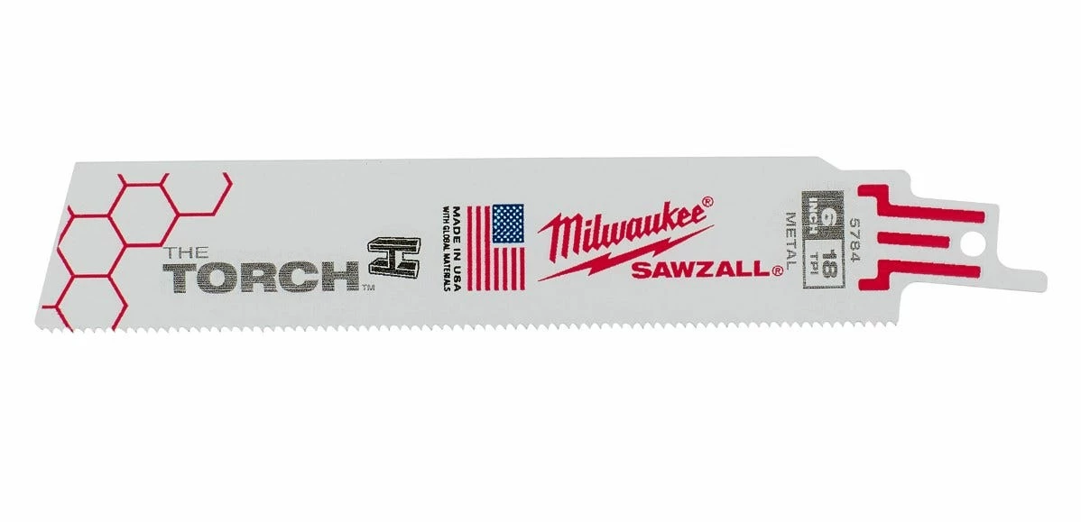 Milwaukee 6" 18 TPI The Torch Sawzall Blade, 5 Pack - 48-00-5784 - Sawzall Blades - Image 2
