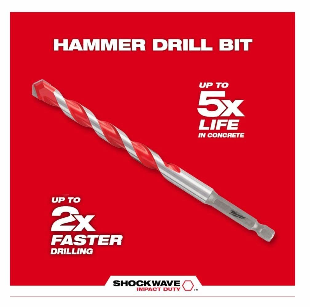 Milwaukee® 1/8" x 2" x 3-1/2" Shockwave™ Carbide Hammer Drill Bit - 48-20-9000 - Power Tool Accessories - Image 6