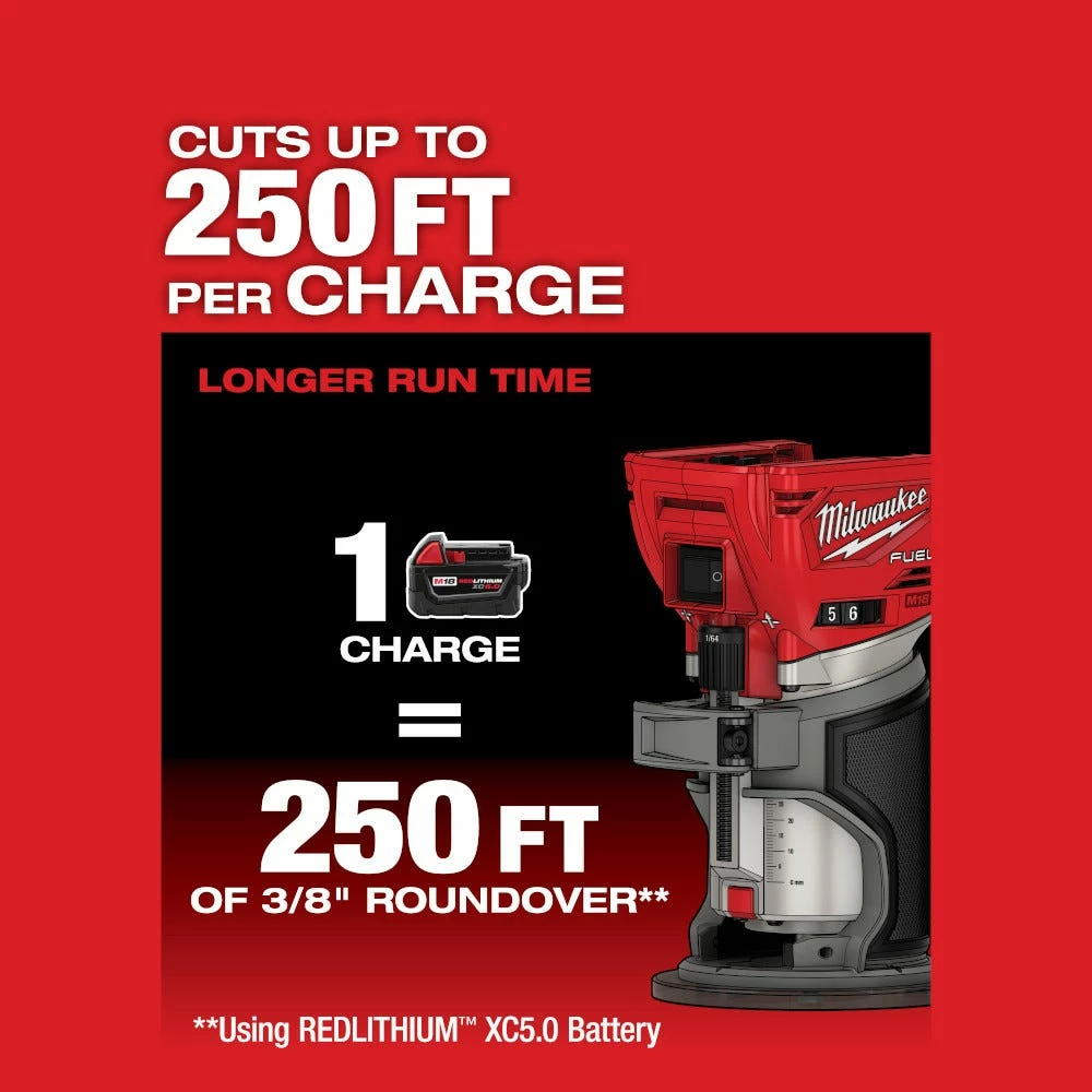 Milwaukee M18 FUELâ„¢ 18-Volt Lithium-Ion Brushless Cordless Compact Router, Tool Only - 2723-20 - Other - Image 12