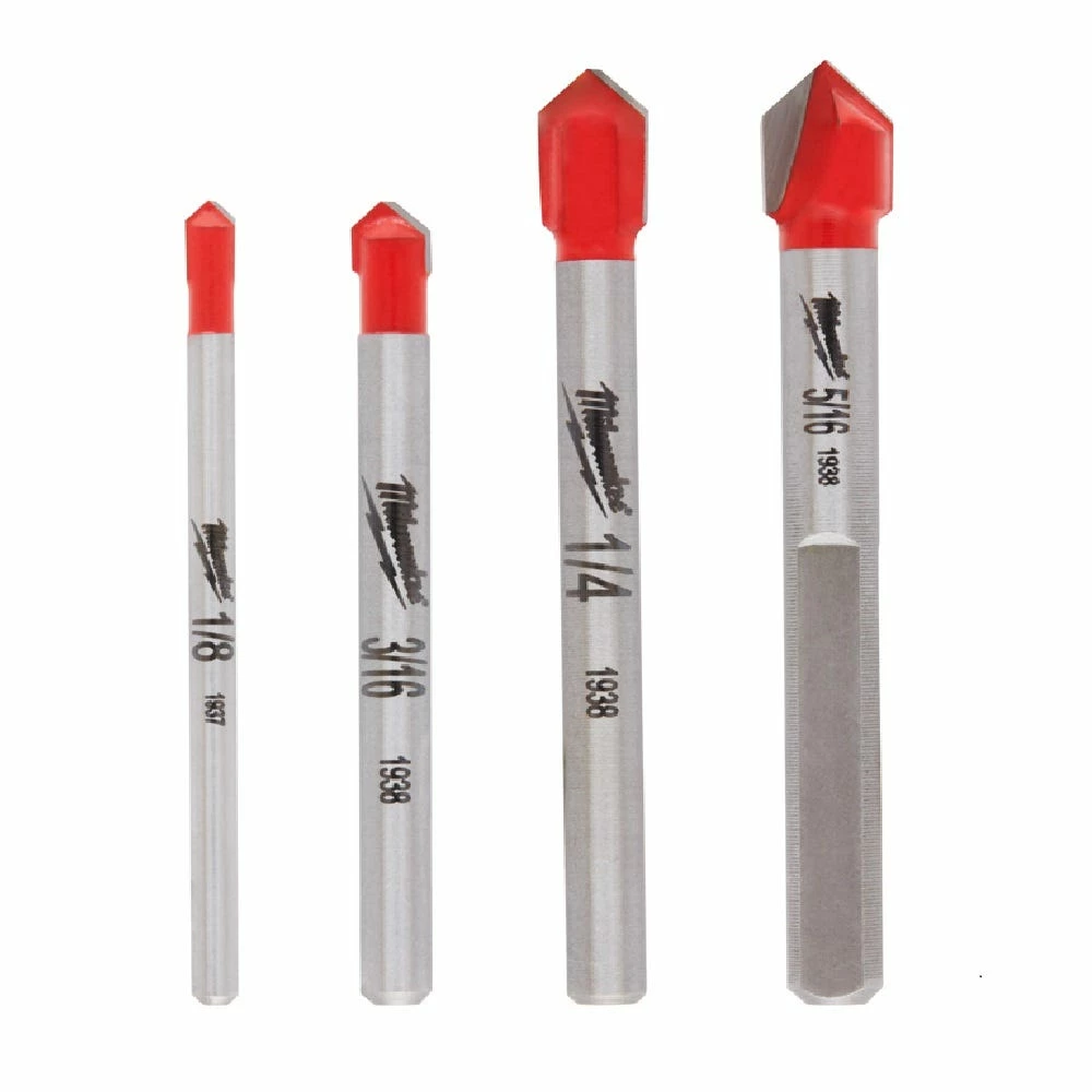 Milwaukee Glass and Tile Bit Set, 4-Piece - 48-20-8988 - Power Tool Accessories