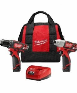 Milwaukee M12 12-Volt Lithium-Ion Cordless Drill Driver/Impact Driver 2 Tool Combo Kit - 2494-22 - Drills