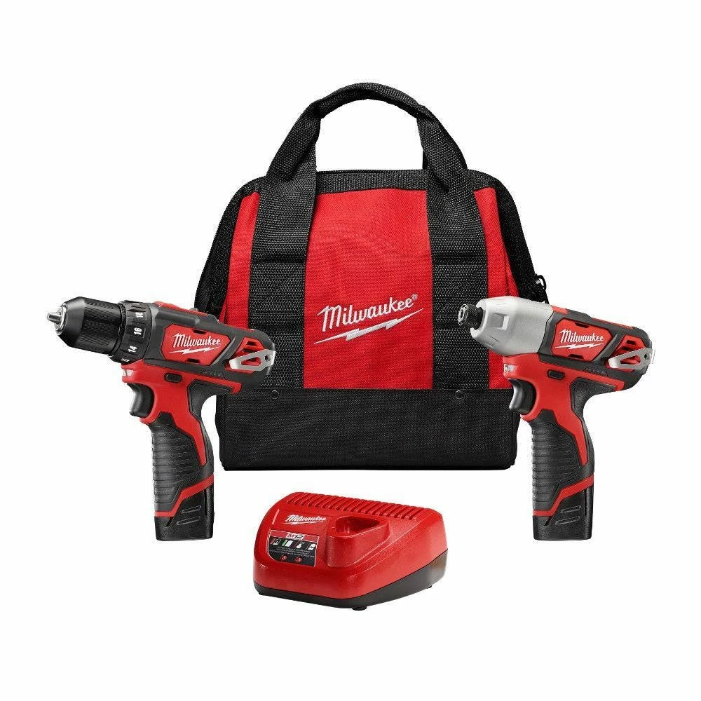 Milwaukee M12 12-Volt Lithium-Ion Cordless Drill Driver/Impact Driver 2 Tool Combo Kit - 2494-22 - Drills